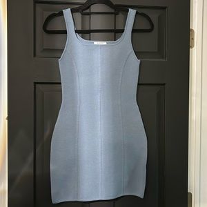 Aritzia Babaton Sculpt Knit Bustier Dress in Blue Size Small